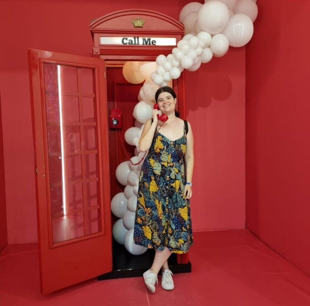 Telefoneando desde el baloonmuseum en Madrid