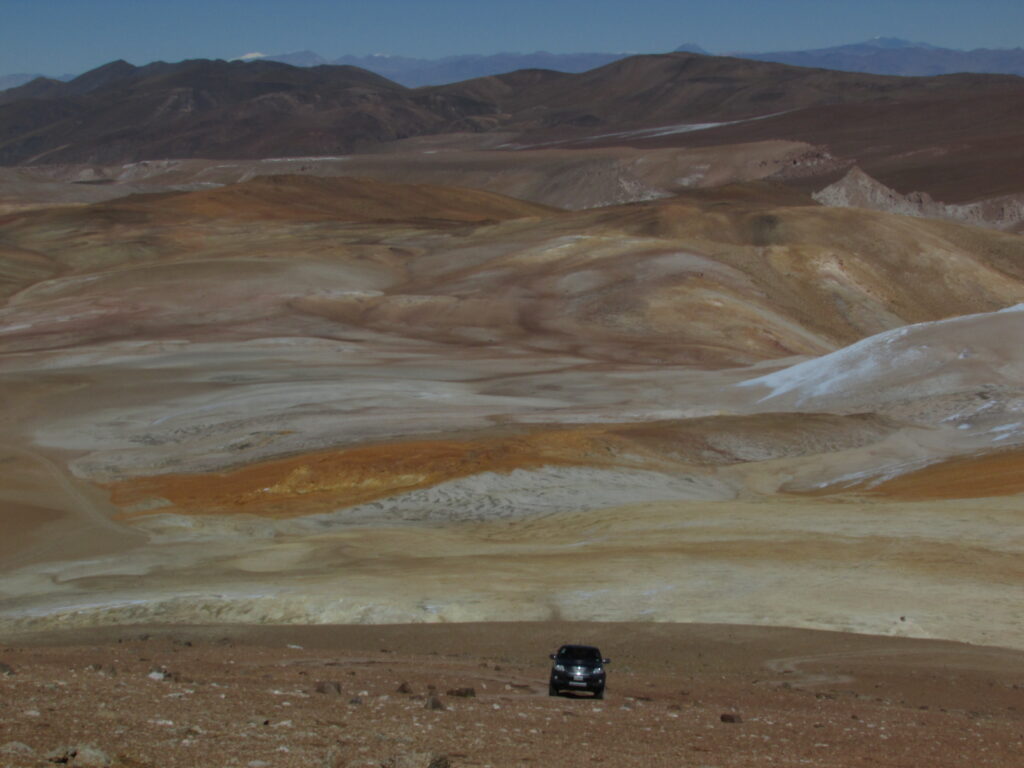 Paleta de colores en el circuito del volcán Galán