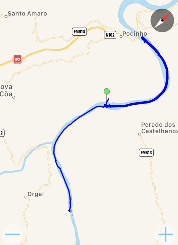 Ruta de nuestro segundo día en kayak por las Arribes del Duero