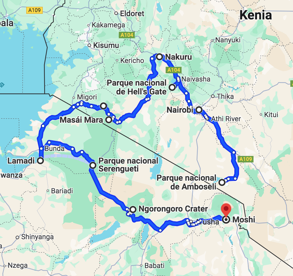 Nuestro recorrido por Kenia y Tanzania