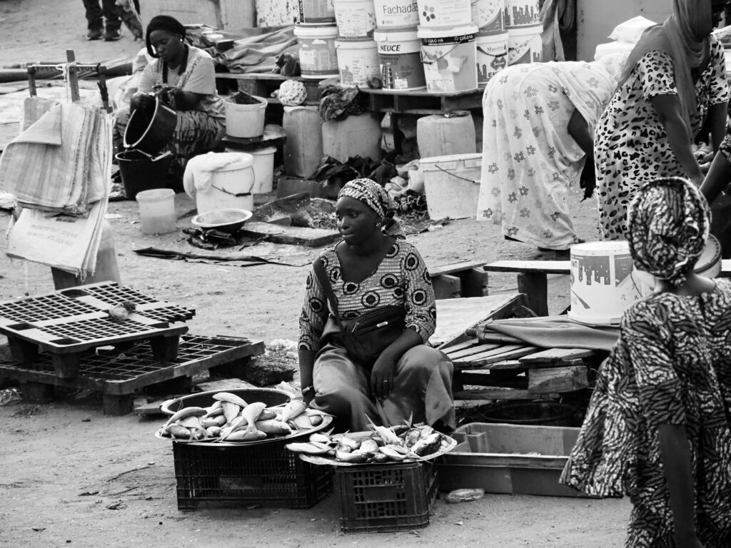 Puestos de pescado en Mbour