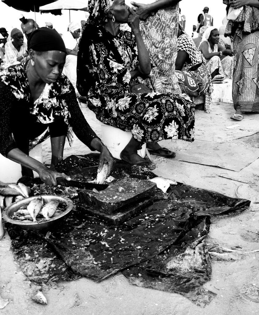 Preparando el pescado para la venta