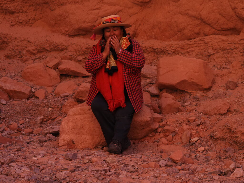 Carolina Condori en el anfiteatro