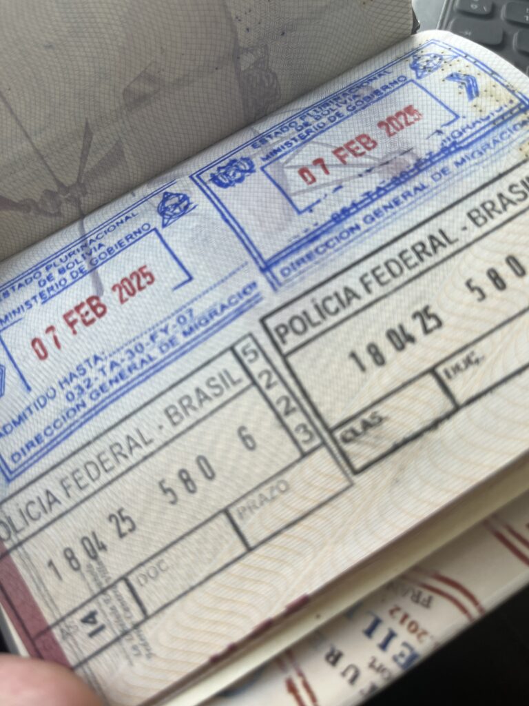Sellos brasileños en el pasaporte
