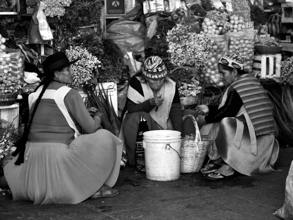 Vendedoras en el mercado de Cochabamba