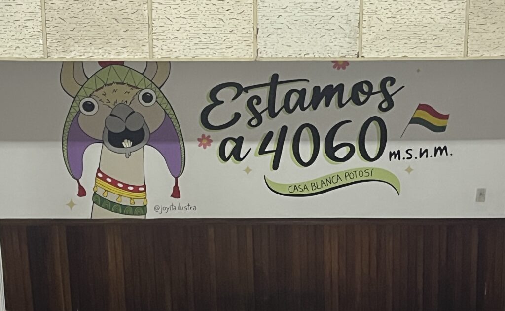 Mural en el hostel Casa Blanca en Potosí