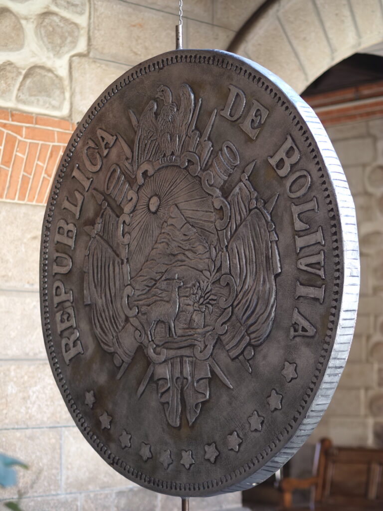 Moneda de un boliviano en la casa de la moneda de Potosí