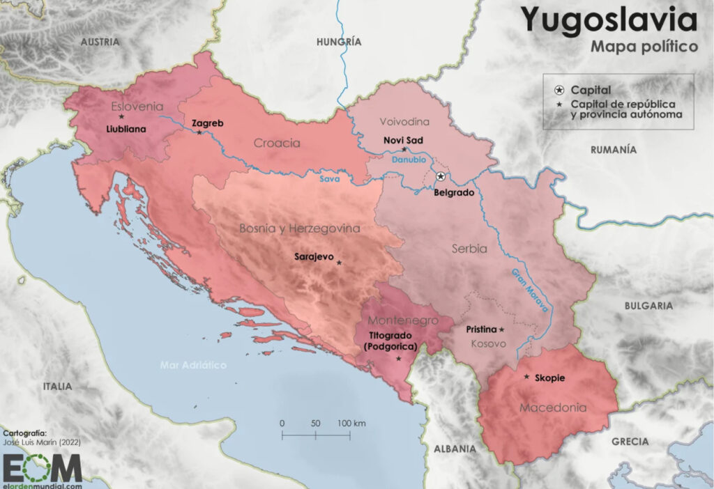 Mapa de Yugoslavia. Extraído de El Orden Mundial