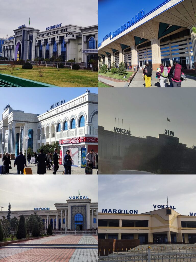 Estaciones de tren en nuestro viaje por Uzbekistán