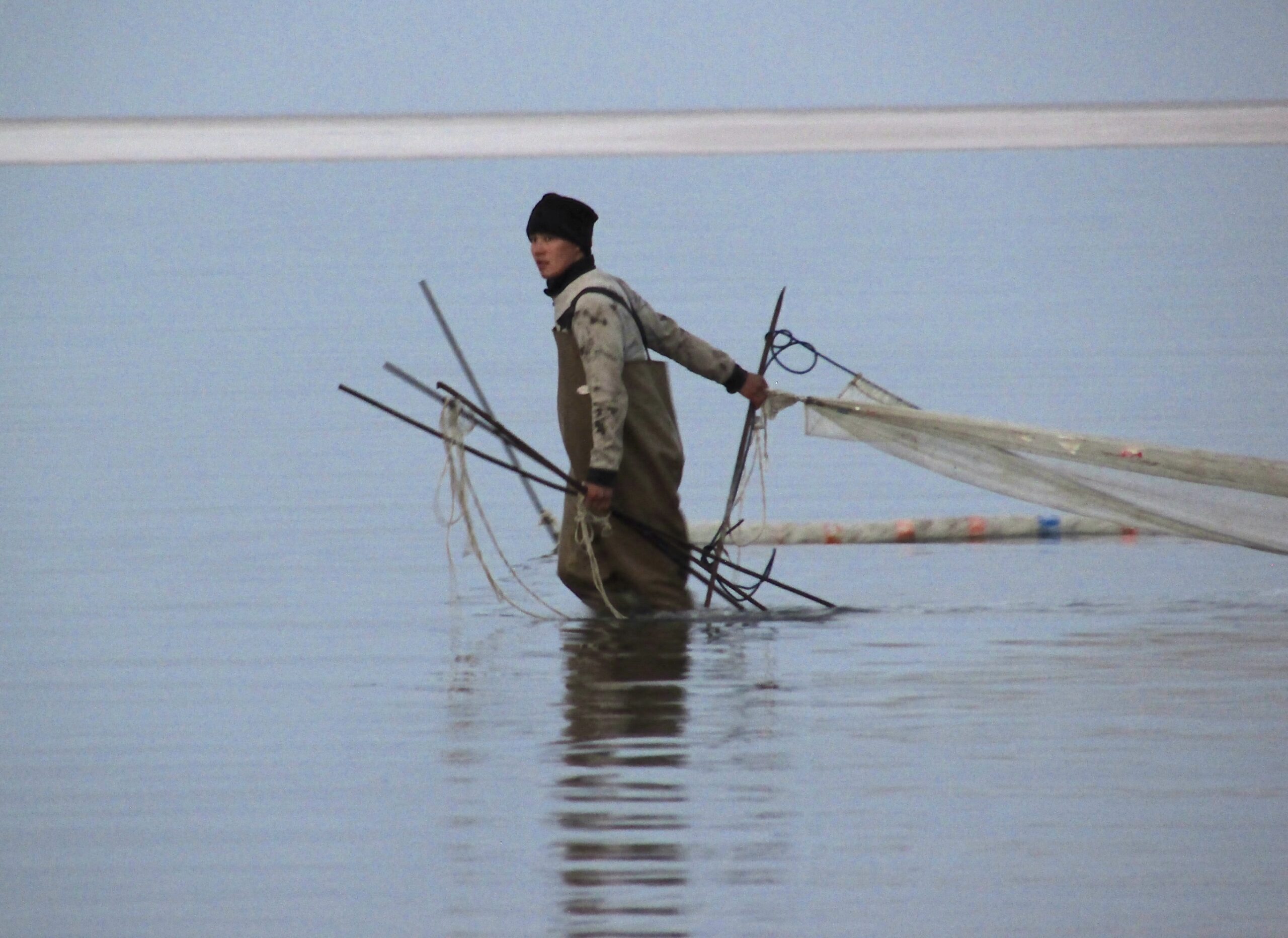 Pescadores en el mar de Aral