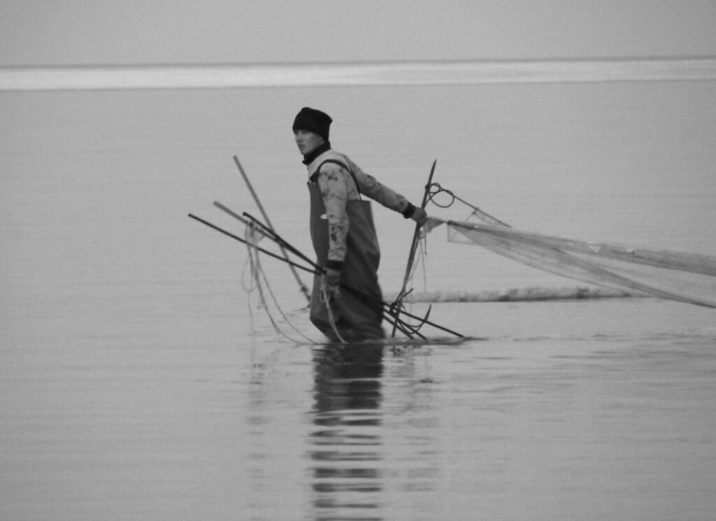 Pescador en el mar de Aral