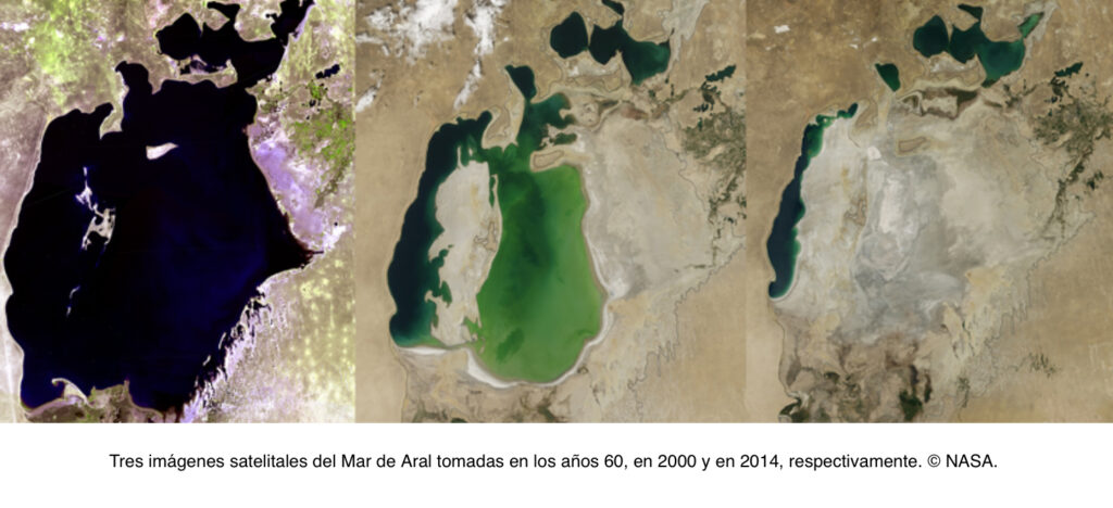 Imágenes del mar de Aral extraídas de Fundación Aquae