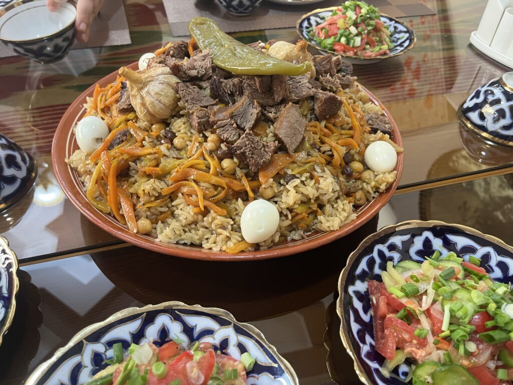 Plov casero en Bukhara