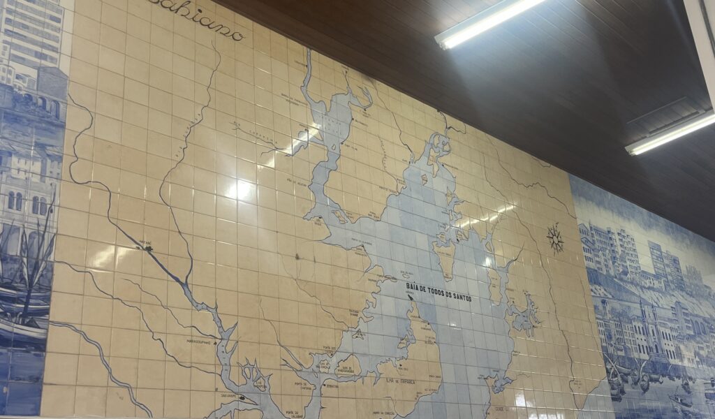 Mapa de la Bahía de todos Los Santos en el Puerto de Salvador