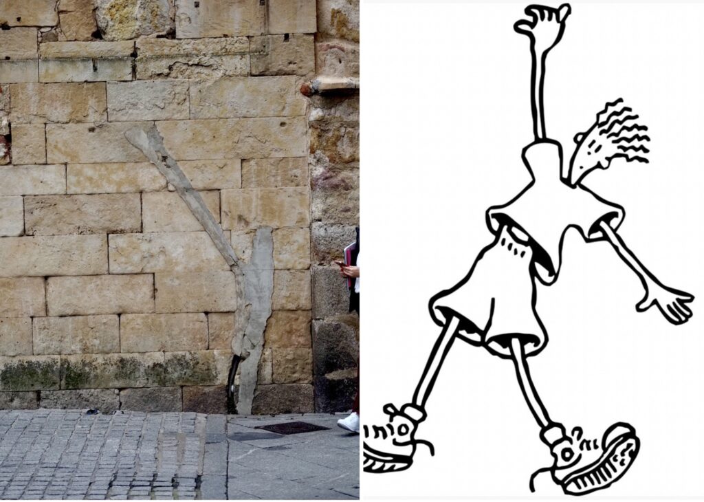 Yo veo a Fido Dido alargando sus brazos para coger algo