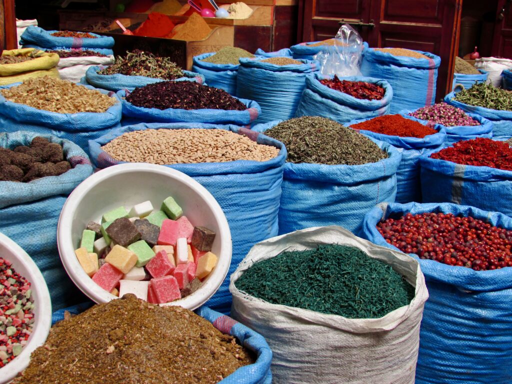 Especias en el zoco de Marrakech