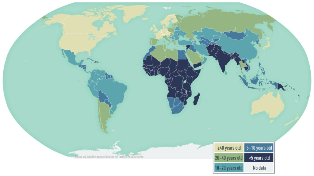 Inmunidad mundial contra hepatitis A. Extraído de Yellow Book maps (CDC)