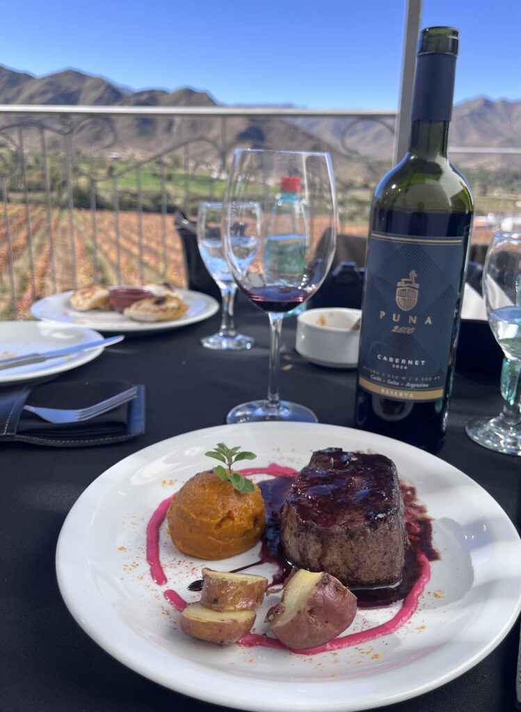 Excelente almuerzo en la bodega Puna